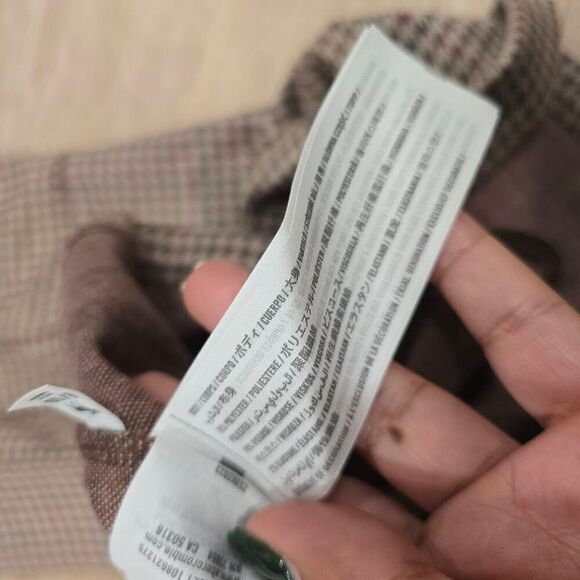 Abercrombie Kids Tank Dress Girls 9/10 Beige Houndstooth Square Neck Sleeveless - Picture 6 of 6